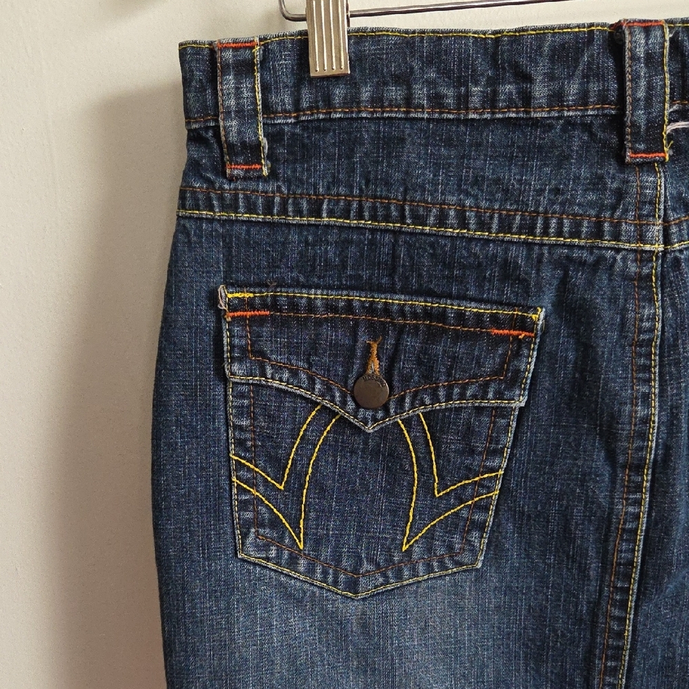 Mossimo Dark Blue Jean Denim Y2K Mini Skirt - Size 11 - Picture 4 of 13
